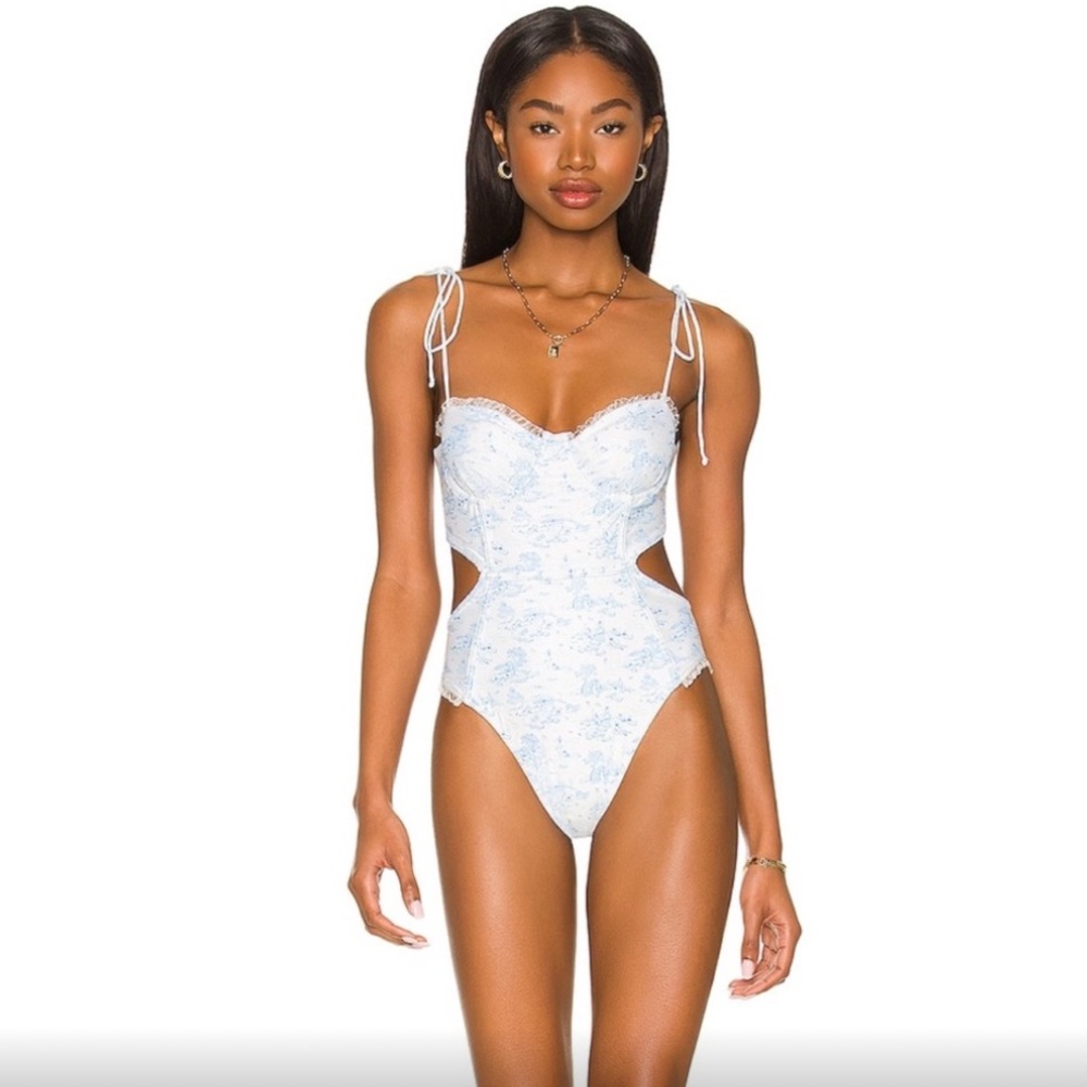 NWT Tularosa Luna One Piece in Blue Toile Size S